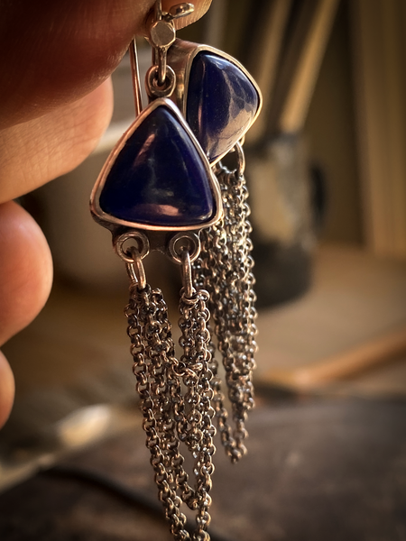 Lapis Waterfall Earrings