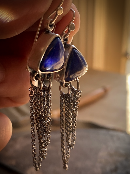 Lapis Waterfall Earrings