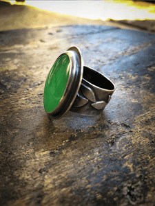 Chrysoprase & Vine Ring