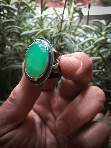 Chrysoprase & Vine Ring